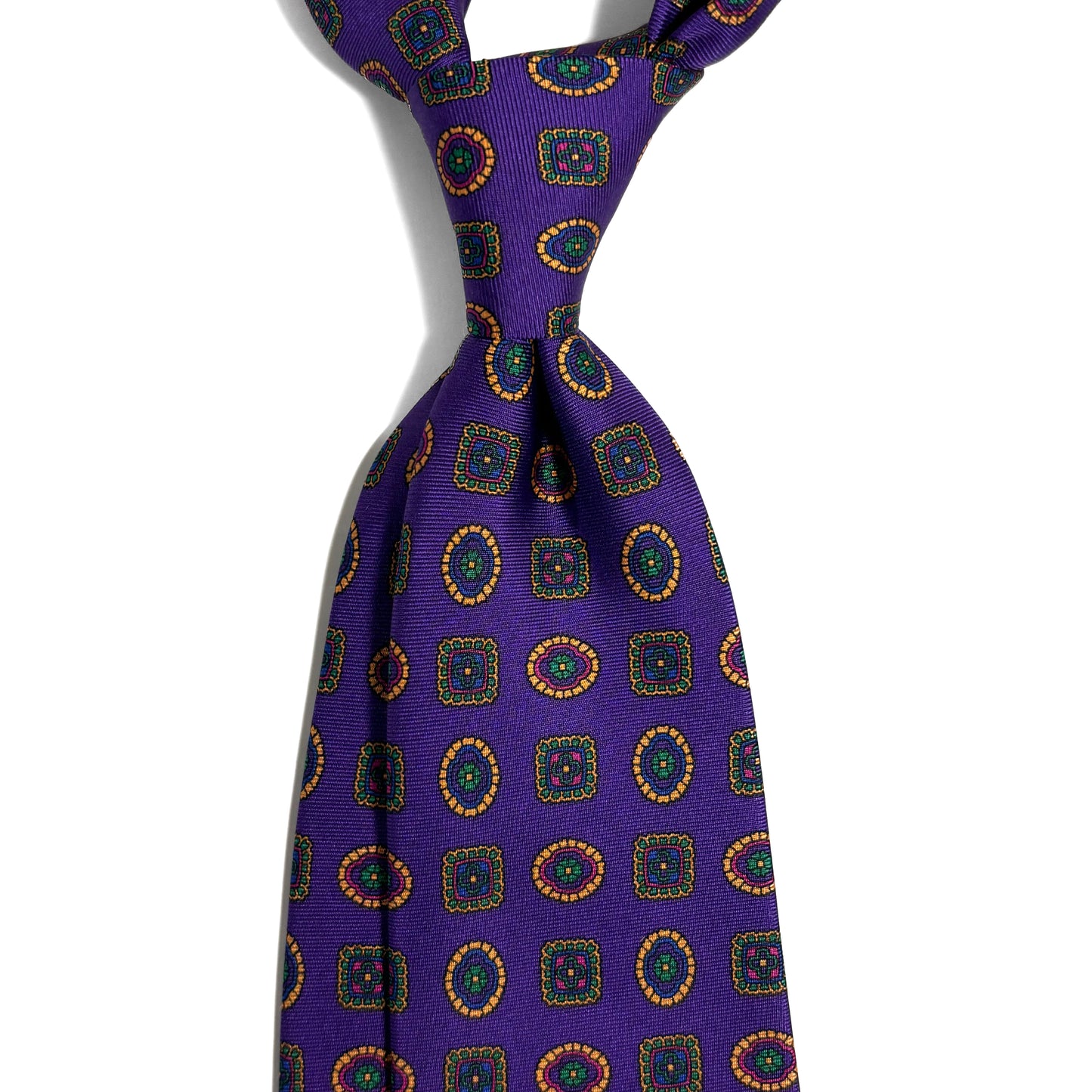Purple Geometric Silk Tie