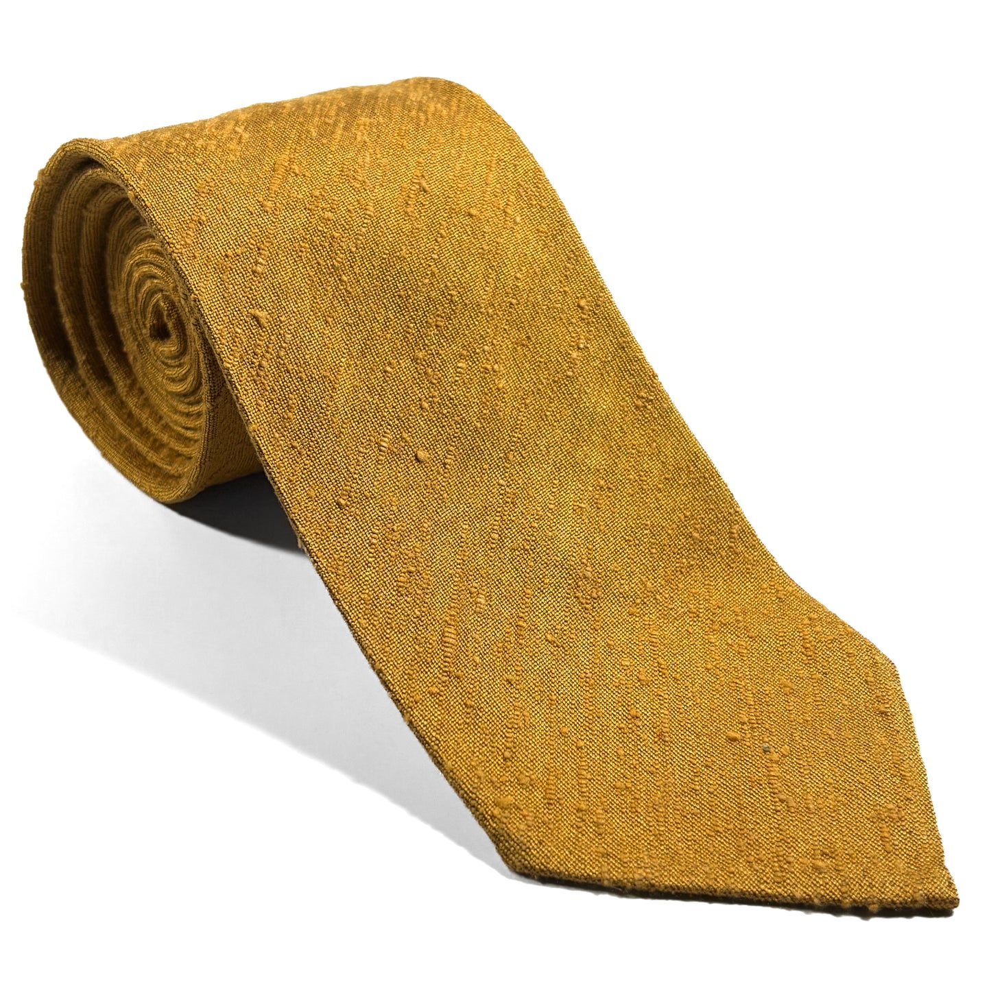 Untipped Gold Silk Shantung Tie
