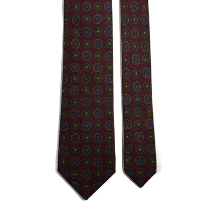 Burgundy Floral Medallion Wool/Silk Tie