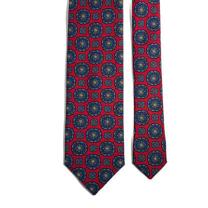 Red Large Floral Ancient Madder Silk Tie