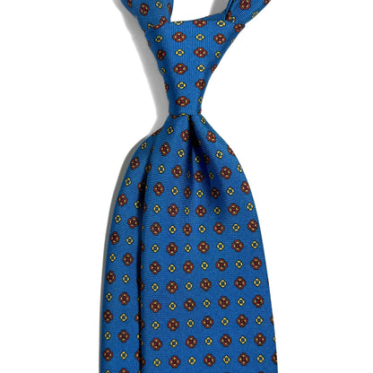 Aqua Blue Floral Silk Tie