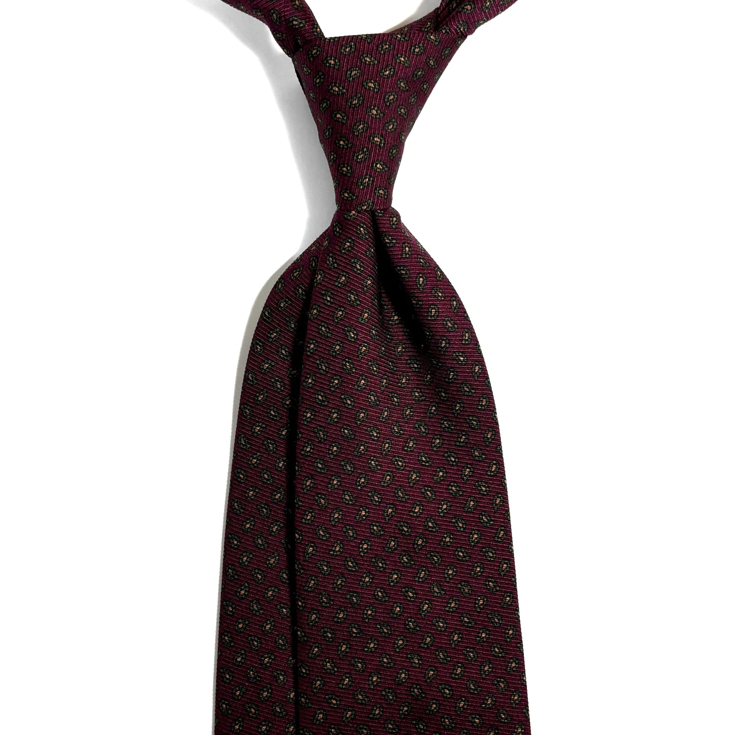 Burgundy Small Paisley Italian Madder Silk Tie