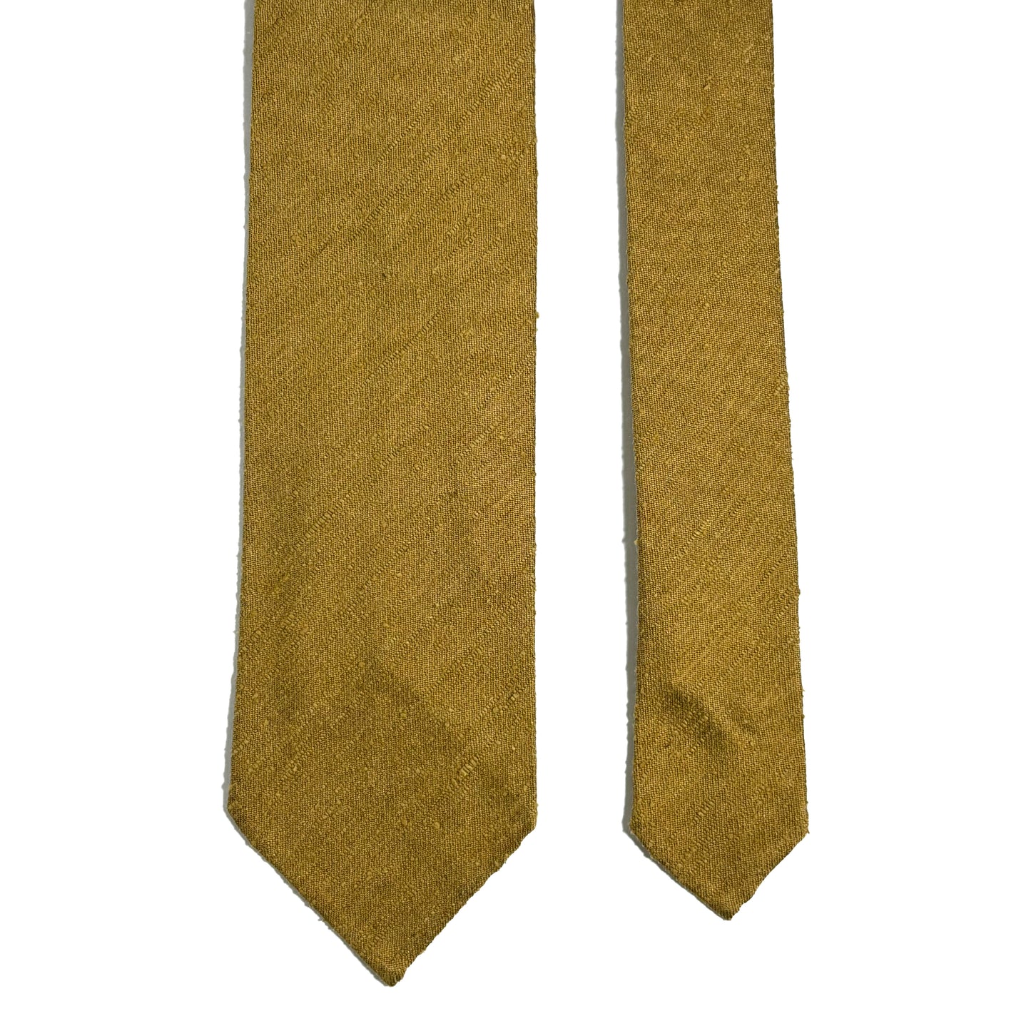 Untipped Mustard Yellow Silk Shantung Tie