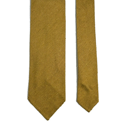 Untipped Mustard Yellow Silk Shantung Tie