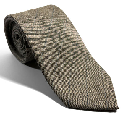 Beige Shadow Check Wool Challis Tie