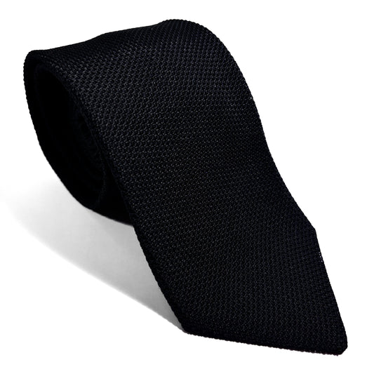 Black Silk Grenadine Tie (Garza Fina)