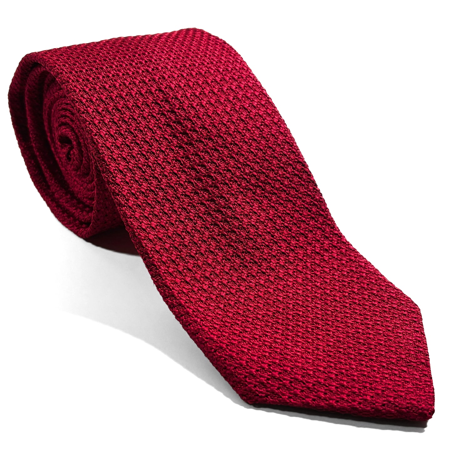 Crimson Red Silk Grenadine Tie (Garza Grossa)