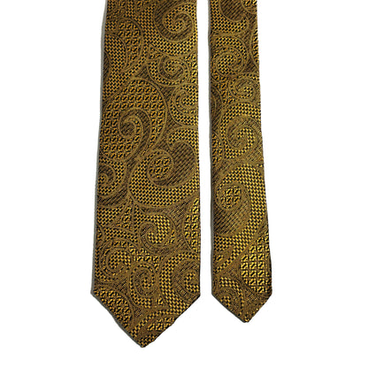 PHOENIX Gold Paisley Silk Grenadine Jacquard Tie