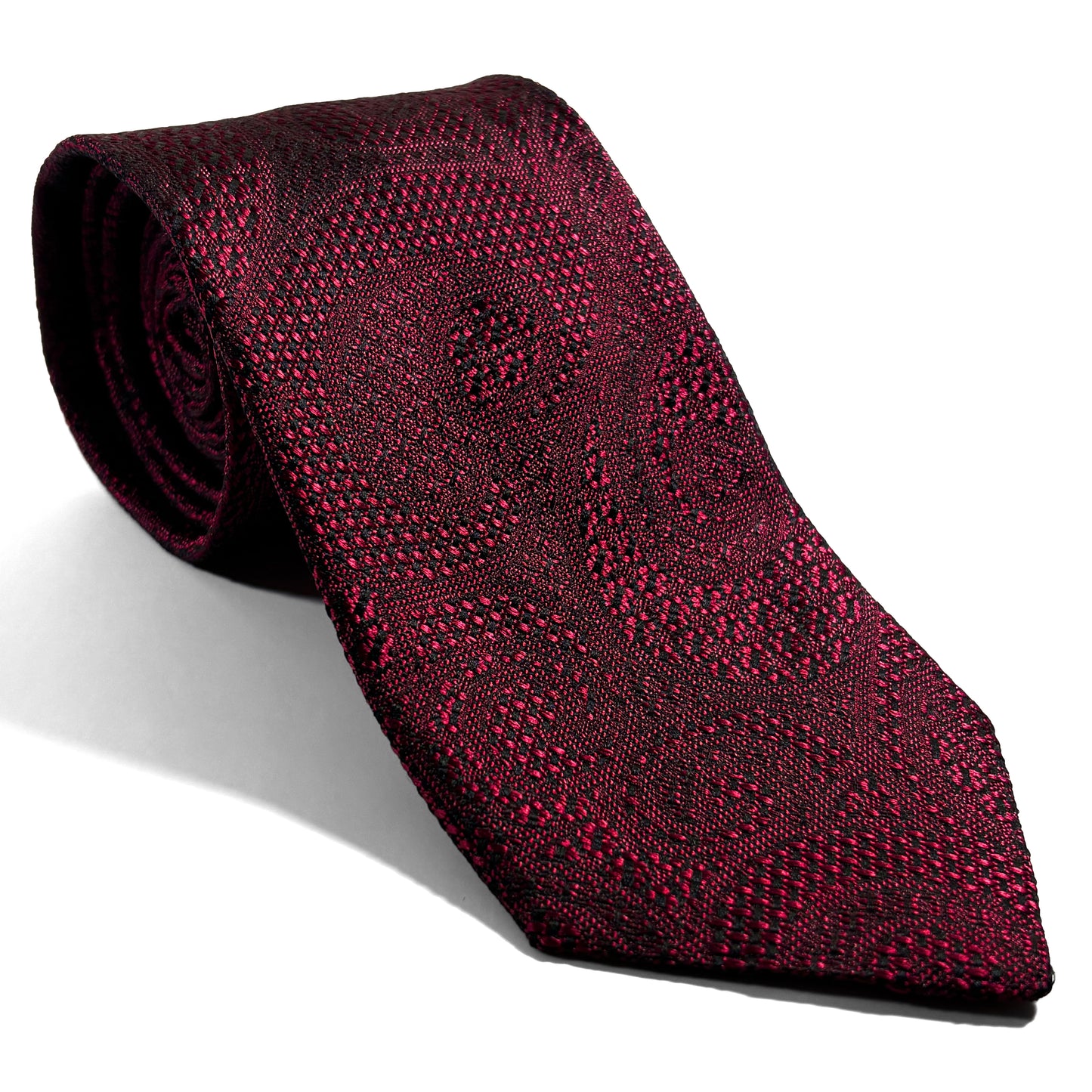 PHOENIX Red Paisley Silk Grenadine Jacquard Tie