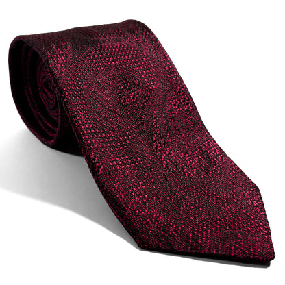 PHOENIX Red Paisley Silk Grenadine Jacquard Tie