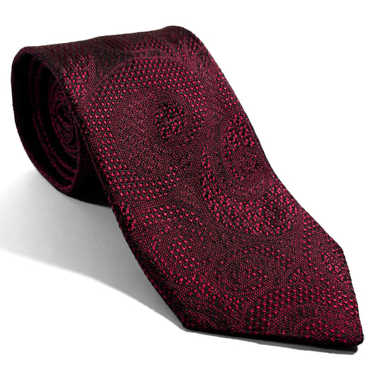 PHOENIX Red Paisley Silk Grenadine Jacquard Tie