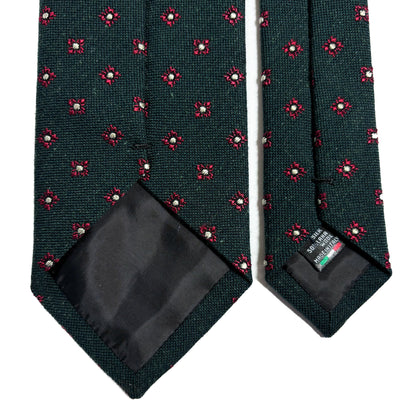 Forest Green Floral Wool/Silk Jacquard Tie