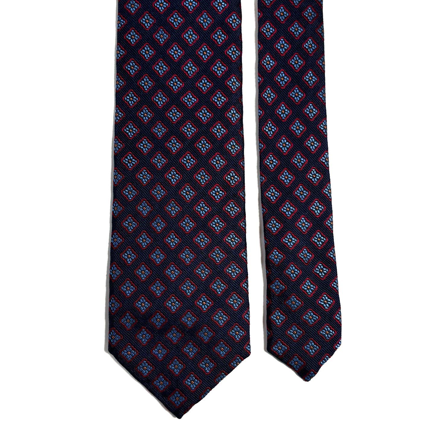 Navy Blue Diamond Silk Jacquard Tie