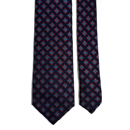 Navy Blue Diamond Silk Jacquard Tie