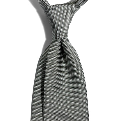 Gray Micro-Check Silk Jacquard Tie