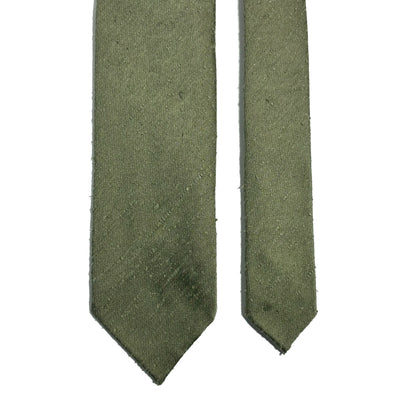 Untipped Sage Green Silk Shantung Tie