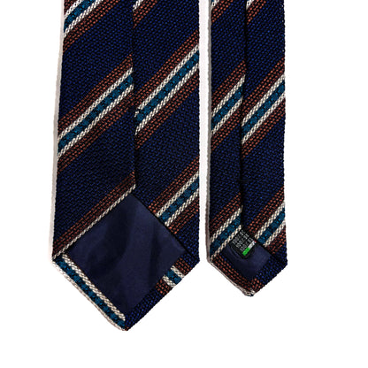 Blue Striped Italian Silk Grenadine Tie