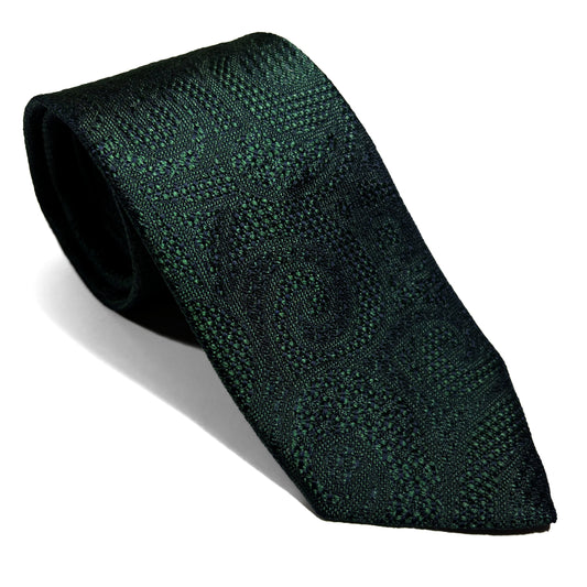 PHOENIX Green Paisley Silk Grenadine Jacquard Tie