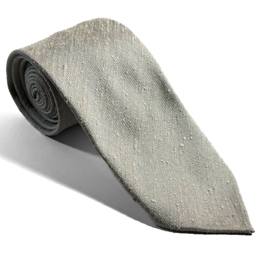 Untipped Ivory Silk Shantung Tie