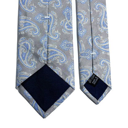 Light Gray Paisley Jacquard Silk Tie