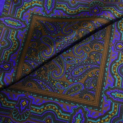 Brown & Purple Paisley Ancient Madder Silk Pocket Square