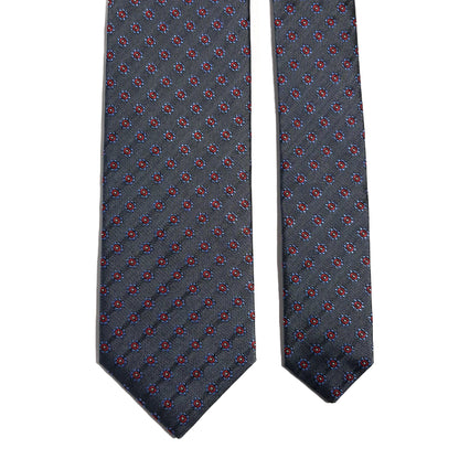 Gray Floral Silk Jacquard Tie