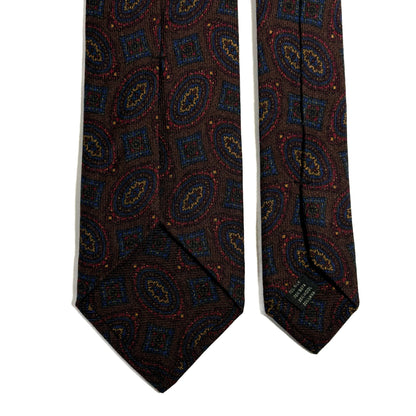 Dark Brown Geometric Wool/Silk Tie