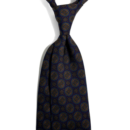Purple Medallion Italian Madder Silk Tie