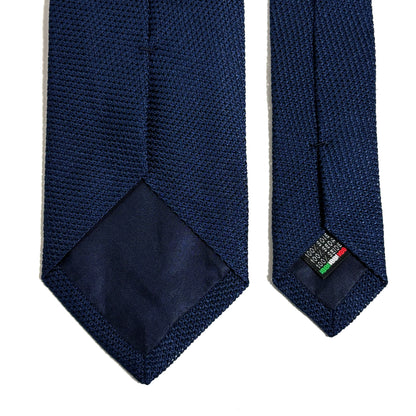 Dark Blue Silk Grenadine Tie (Garza Fina)