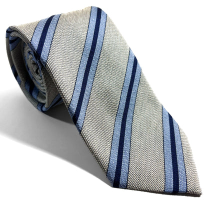 Ivory Striped Silk Jacquard Tie