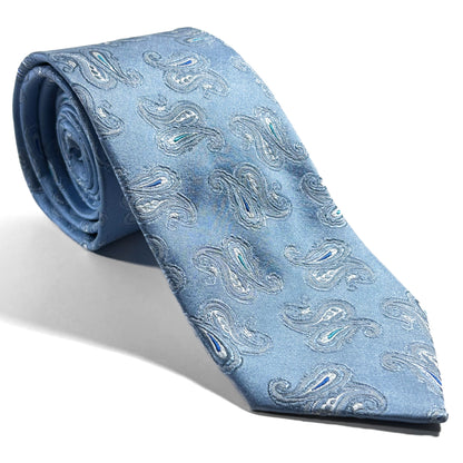 Light Blue Paisley Silk Jacquard Tie