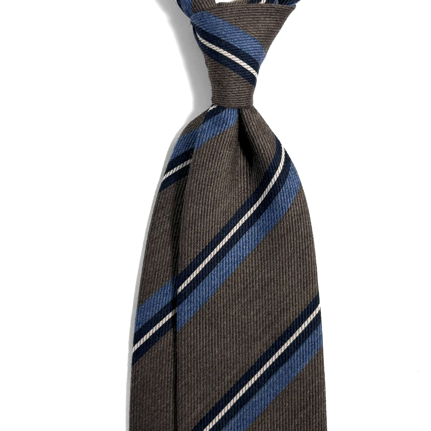 Light Brown Striped Wool/Silk Tie