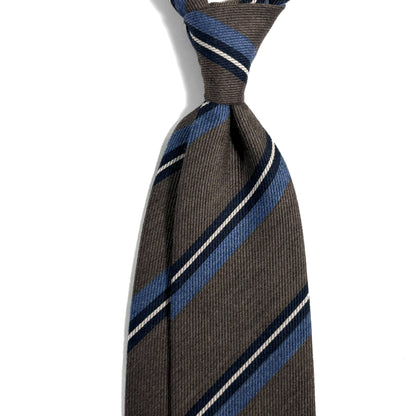 Light Brown Striped Wool/Silk Tie