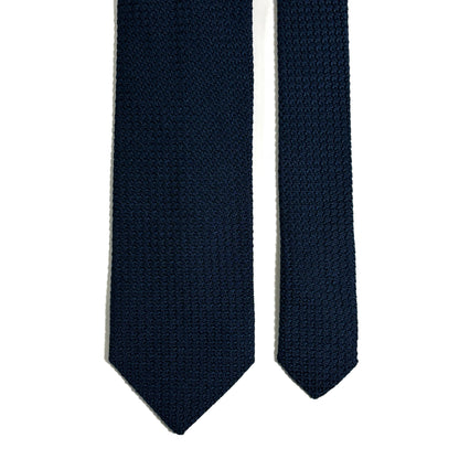 Prussian Navy Blue Silk Grenadine Tie (Garza Grossa)