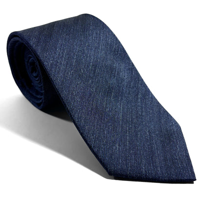 Heather Blue Solid Silk Jacquard Tie