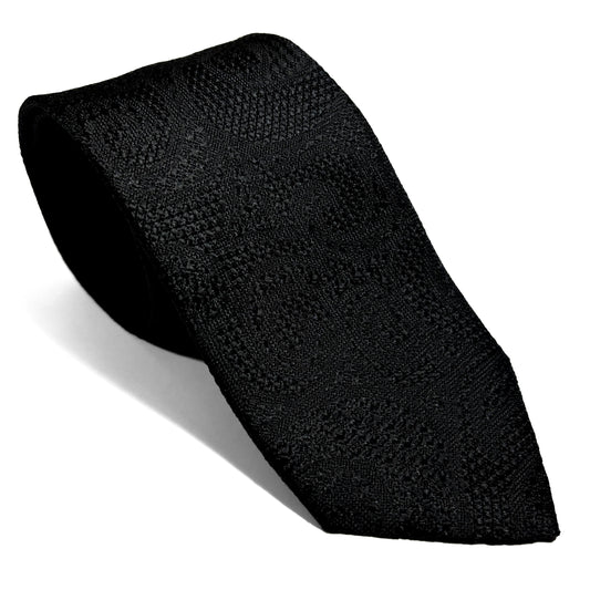 PHOENIX Black Paisley Silk Grenadine Jacquard Tie