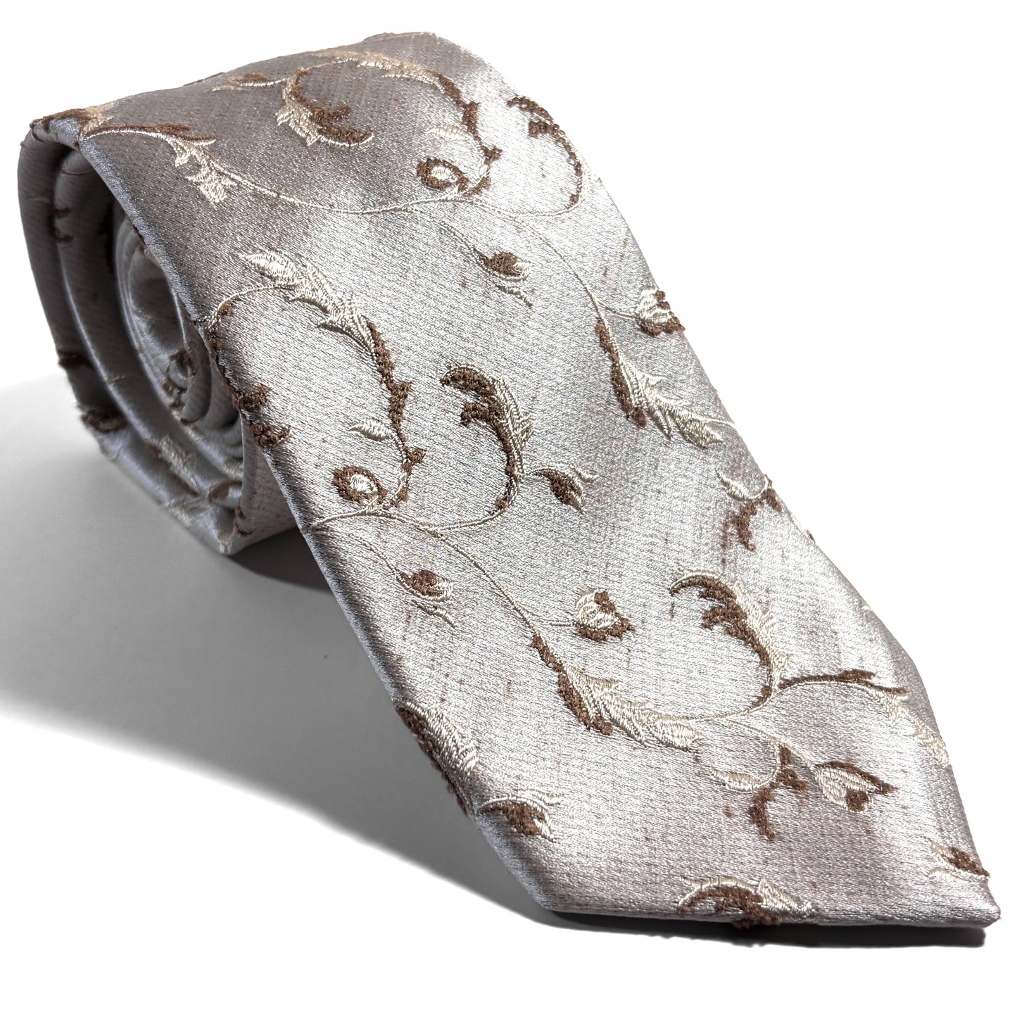 Champagne & Gold Floral Silk Jacquard Tie