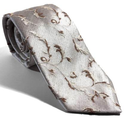 Champagne & Gold Floral Silk Jacquard Tie