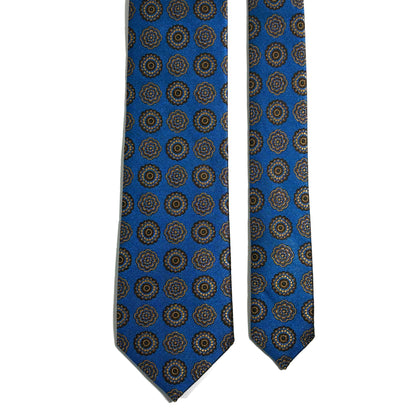 Light Blue & Gold Geometric Silk Jacquard Tie