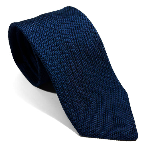 Dark Blue Silk Grenadine Tie (Garza Fina)