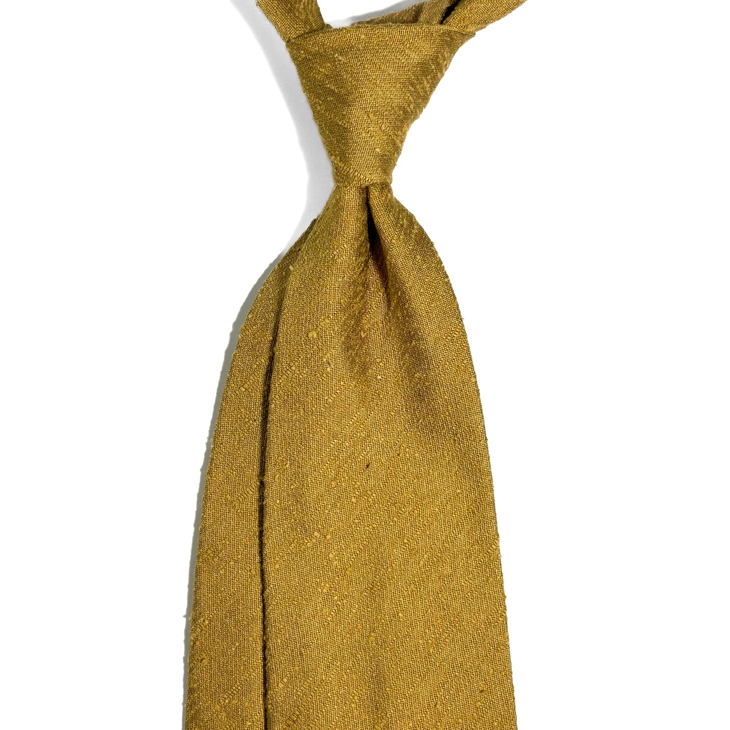 Untipped Mustard Yellow Silk Shantung Tie