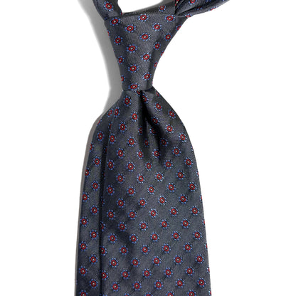 Gray Floral Silk Jacquard Tie