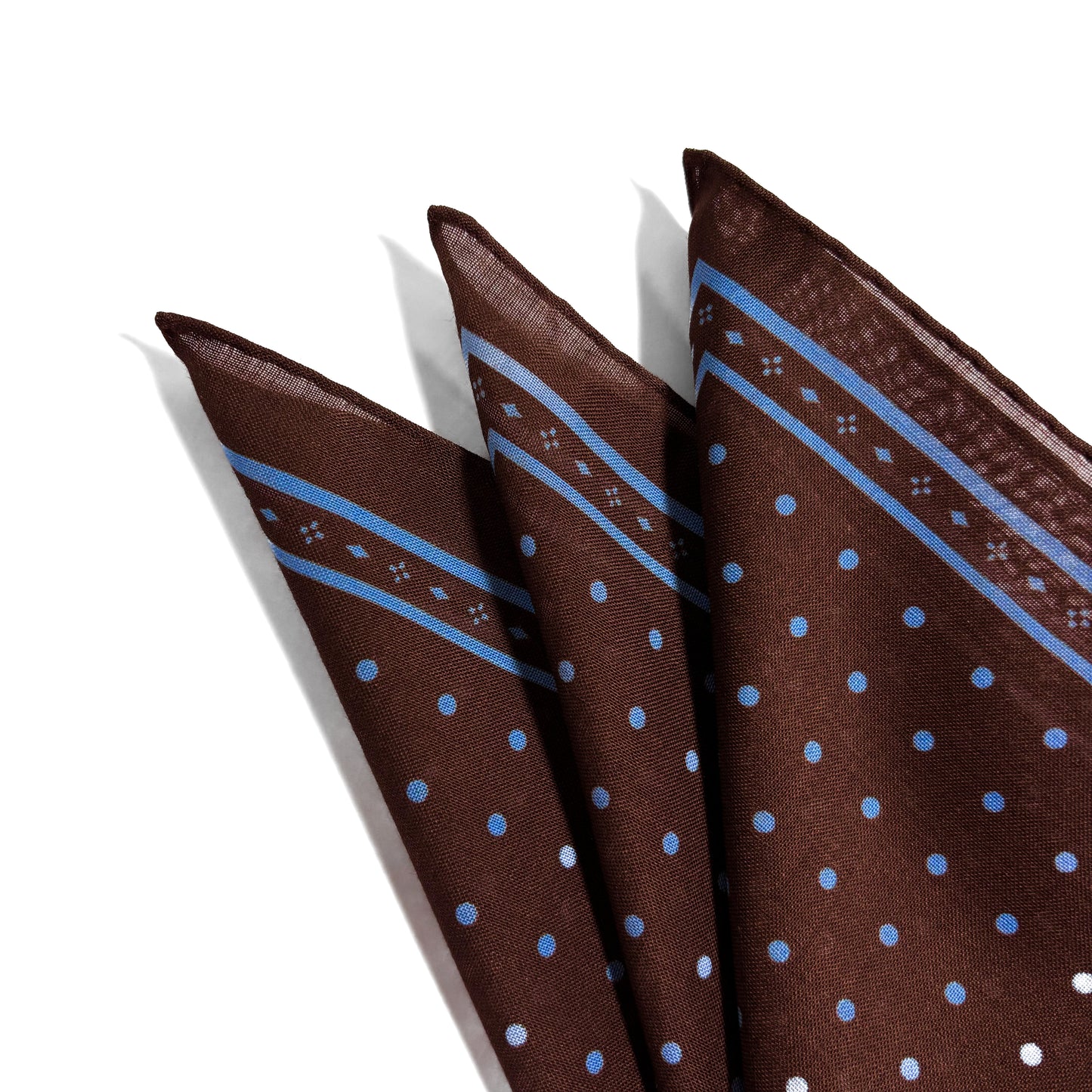 Brown - Polka Dot - Wool/Silk Pocket Square