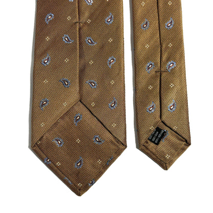 Light Brown Small Paisley Silk Jacquard Tie
