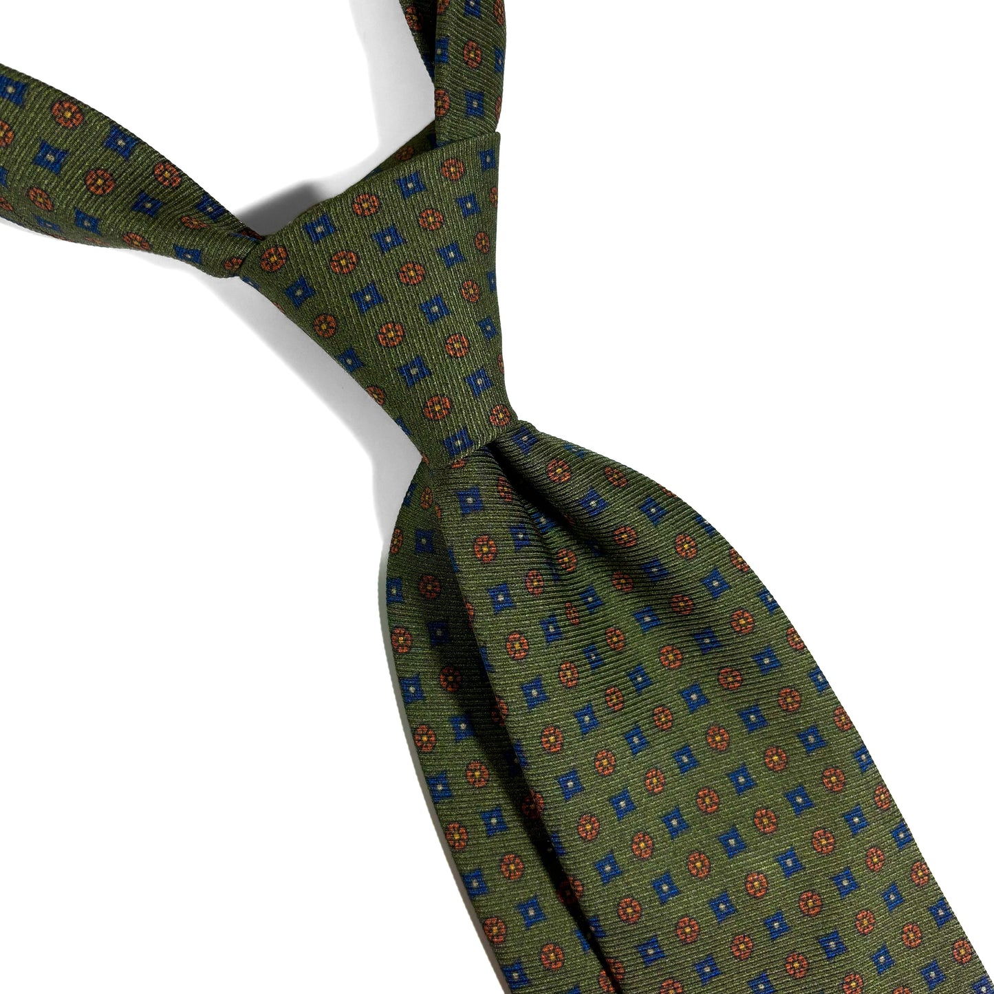 Fern Green Floral Italian Madder Silk Tie