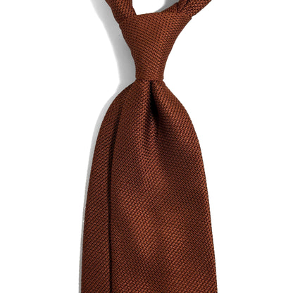 Burnt Orange/Brown Italian Grenadine Tie