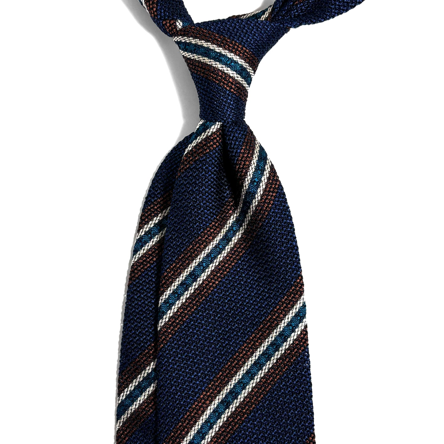 Blue Striped Italian Silk Grenadine Tie