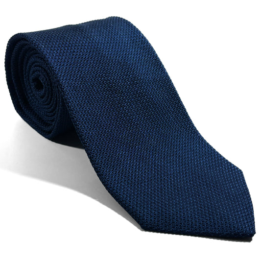 Dark Blue Silk Grenadine Tie (Garza Fina)