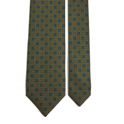 Fern Green Floral Italian Madder Silk Tie