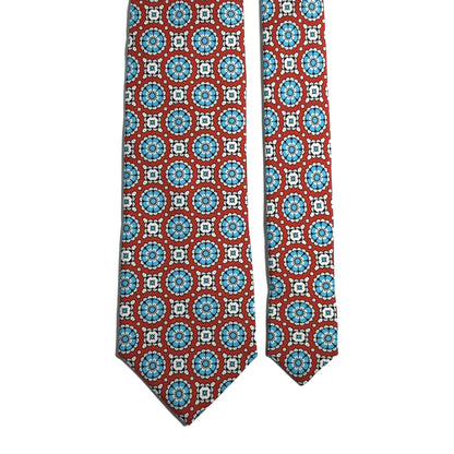 Scarlett Red & Blue Geometric Silk Tie